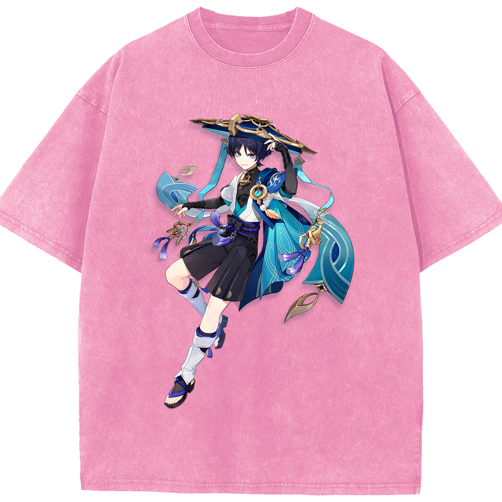 げんし神 さんペい genshin Sanpei 綿100% ヴィンテージ風 半袖Tシャツ（フロントプリント）